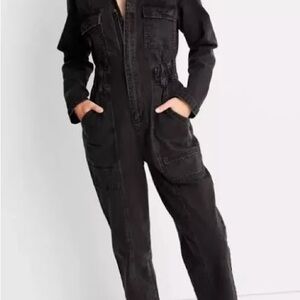 Universal Thread Black Denim Jumpsuit Coveralls - Size 8